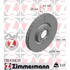 ZIMMERMANN Set van 2 remschijven 4250238762324 on Productcaster.