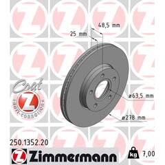 ZIMMERMANN Set van 2 remschijven 4250238744832 on Productcaster.