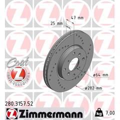 ZIMMERMANN Set van 2 remschijven 4250238750857 on Productcaster.