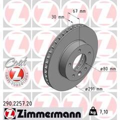 ZIMMERMANN Set van 2 remschijven 4250238757092 on Productcaster.