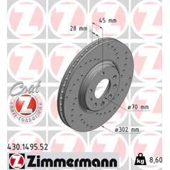 ZIMMERMANN Set van 2 remschijven 4250238752882 on Productcaster.