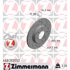 ZIMMERMANN Set van 2 remschijven 4250238752547 on Productcaster.