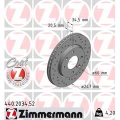 ZIMMERMANN Set van 2 remschijven 4250238754756 on Productcaster.