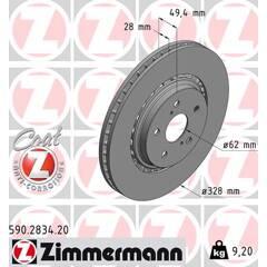 ZIMMERMANN Set van 2 remschijven 4250238781240 on Productcaster.