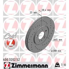 ZIMMERMANN Set van 2 remschijven 4250238746782 on Productcaster.