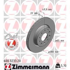 ZIMMERMANN Set van 2 remschijven 4250238744993 on Productcaster.