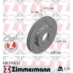 ZIMMERMANN Set van 2 remschijven 4250238748939 on Productcaster.