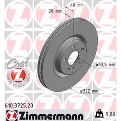 ZIMMERMANN Set van 2 remschijven 4250238769118 on Productcaster.