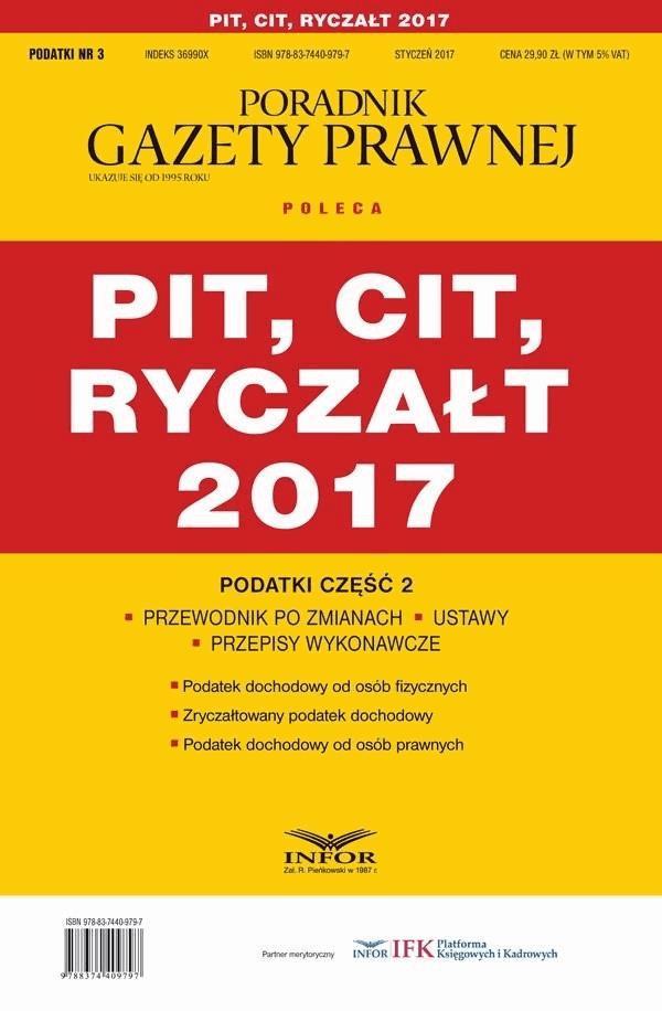 Podatki cz.2 PIT, CIT, RYCZAŁT 2017 on Productcaster.