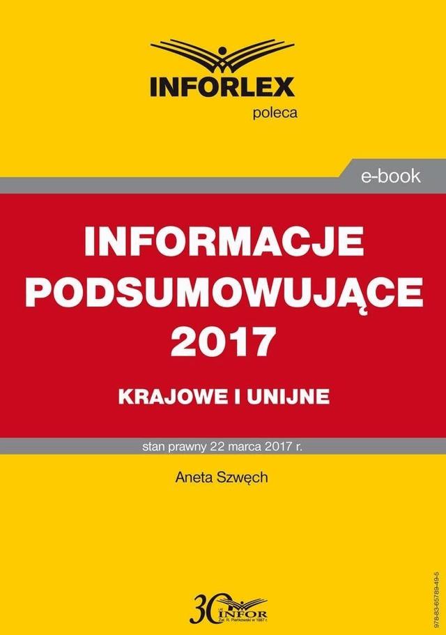 Informacje podsumowujące 2017 – krajowe i unijne on Productcaster.