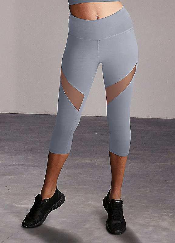 Plus Size active by LASCANA Capri Sports Leggings - Blue Grey - Size L on Productcaster.