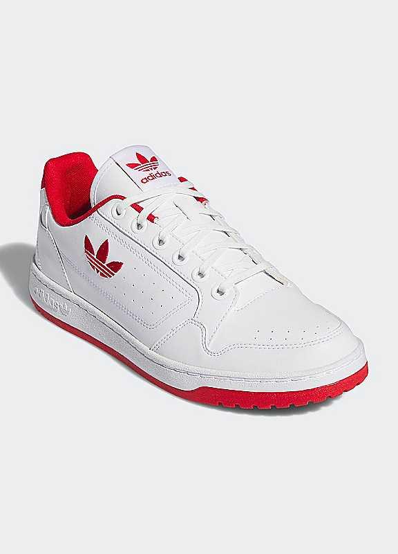 adidas Originals NY 90 Trainers - White/Red - Size 9 on Productcaster.