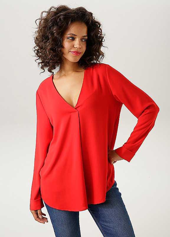 Aniston Casual Long Sleeve Blouse - RED - Size 16 on Productcaster.