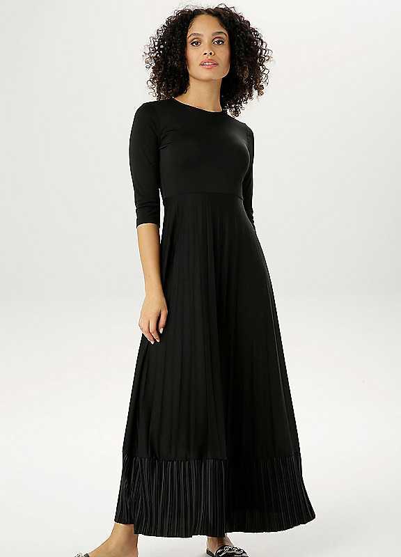 Plus Size Aniston Casual Ruffle Skirt Maxi Dress - Black - Size 16 on Productcaster.