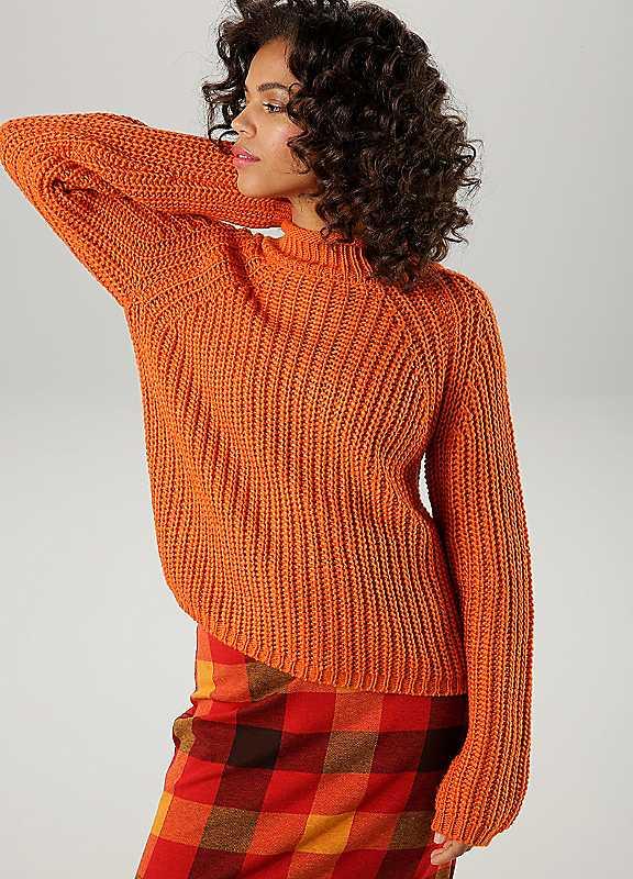 Aniston Knit Long Sleeve Jumper - Orange - Size 14 on Productcaster.