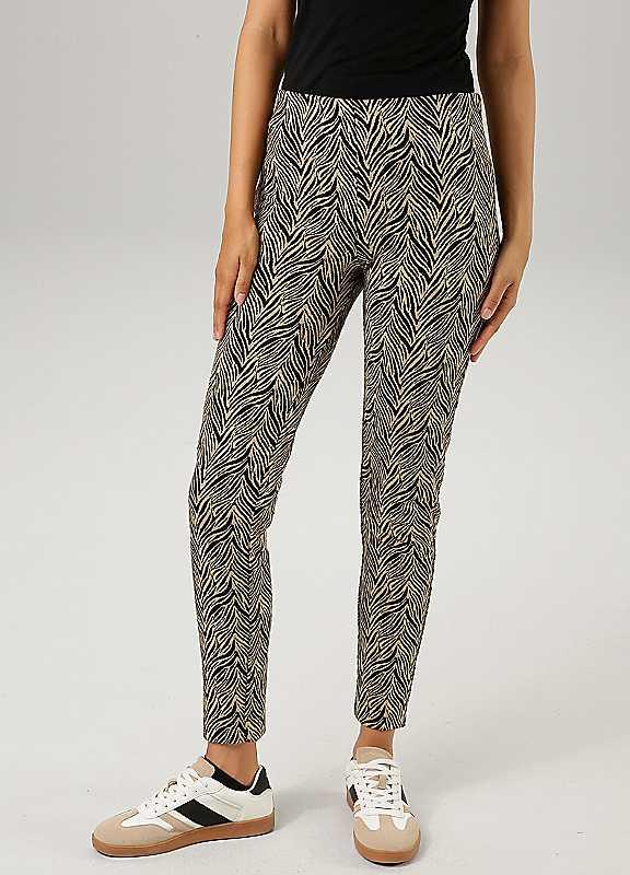 Aniston Printed Leggings - Black Print - Size 10R on Productcaster.