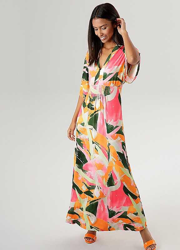 Plus Size Aniston Printed Maxi Dress - Multicolour - Size 12 on Productcaster.