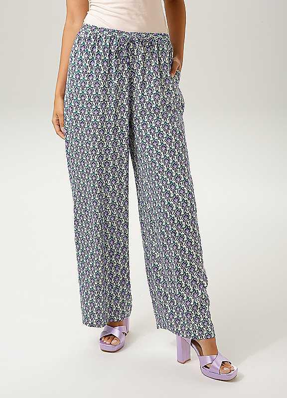 Plus Size Aniston Printed Wide-Leg Trousers - Multi - Size 12R on Productcaster.