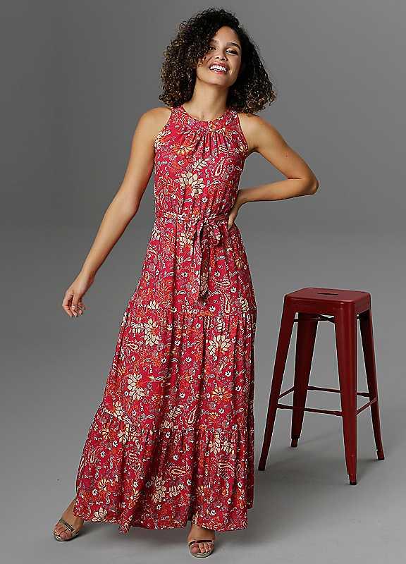 Plus Size Aniston Summer Dress - Berry Print - Size 22 on Productcaster.