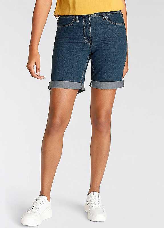 Arizona High Waist Denim Bermudas - Washed Blue - Size 18R on Productcaster.