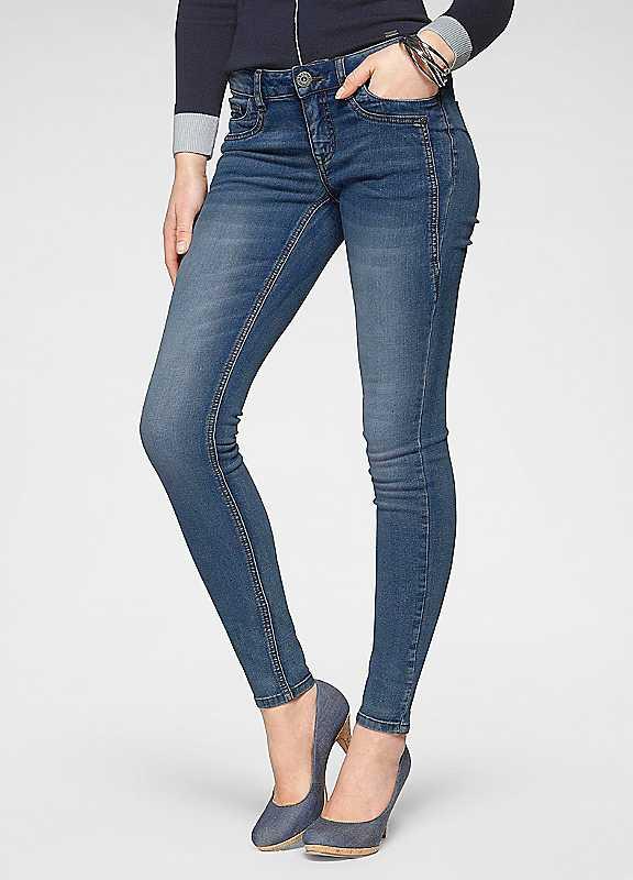 Arizona Low Waist Skinny Jeans - Mid Blue Worn - Size 26R on Productcaster.