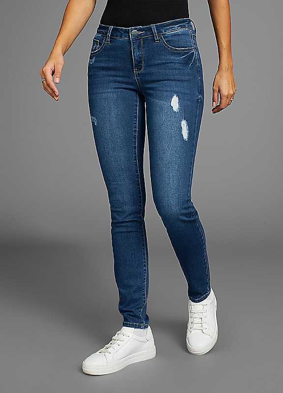 Arizona Ultra Stretch Skinny Jeans - Dark Blue Worn - Size 12R on Productcaster.