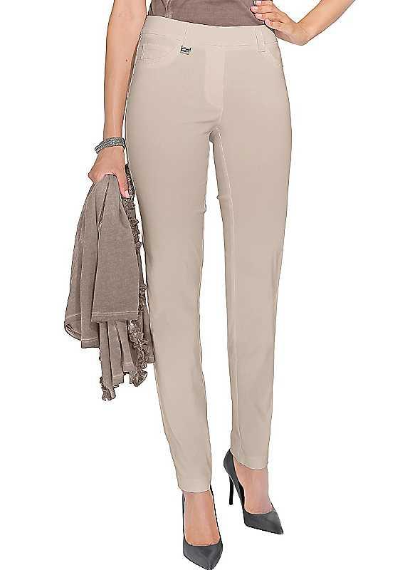 Plus Size Ascari Stretch Trousers - Beige - Size 18P on Productcaster.