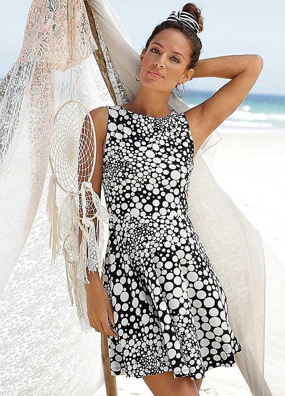 beachtime Printed Dress - Black Print - Size 12 on Productcaster.