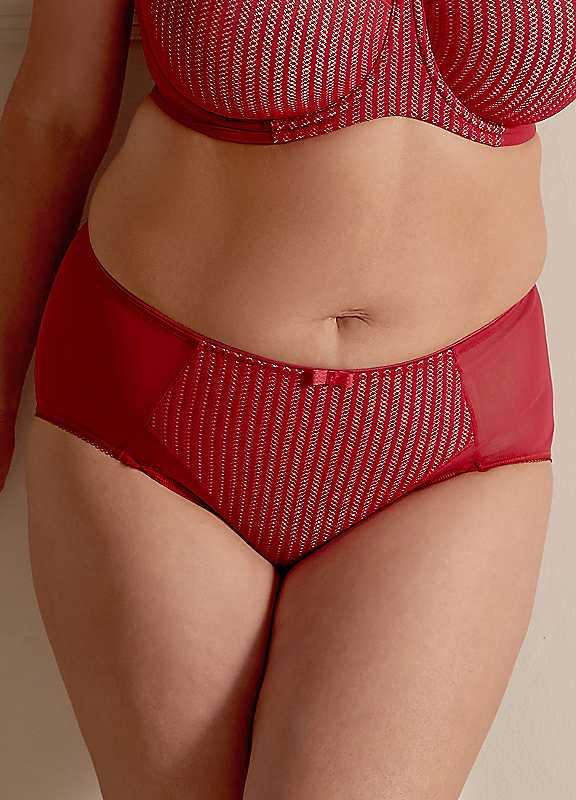 Berlei Beauty Stripe Deep Briefs - RED - Size L on Productcaster.