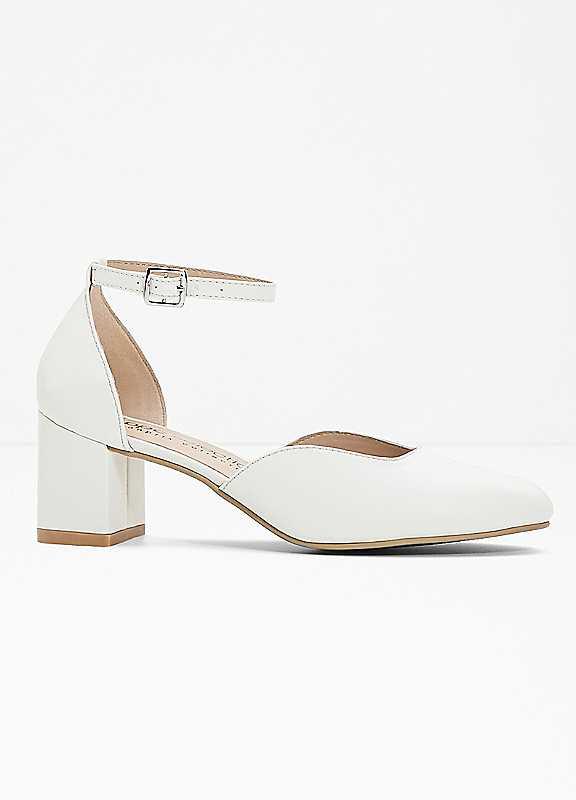 bonprix Ankle Strap Court Shoes - White - Size 8 on Productcaster.