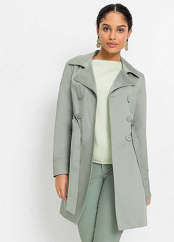 bonprix Belted Trench Coat - Green - Size 8 on Productcaster.