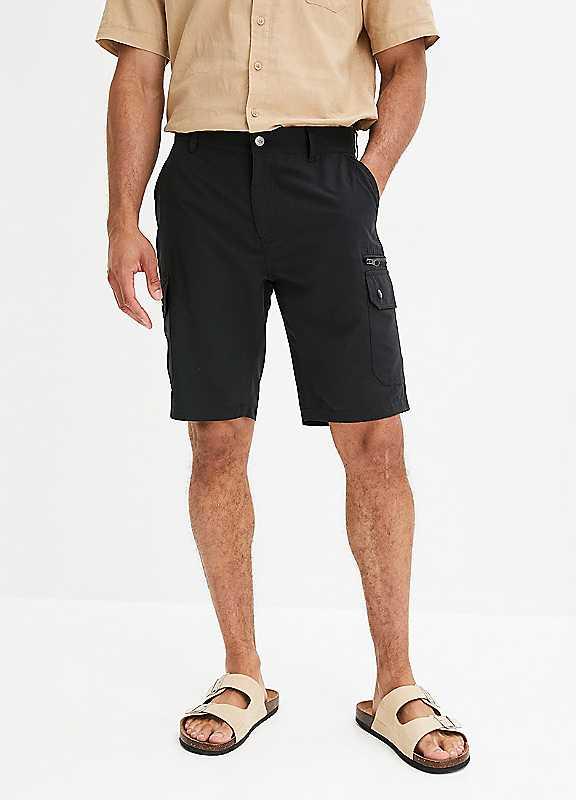 Big and Tall bonprix Big Fit Bermuda Shorts - Black - Size 46R on Productcaster.