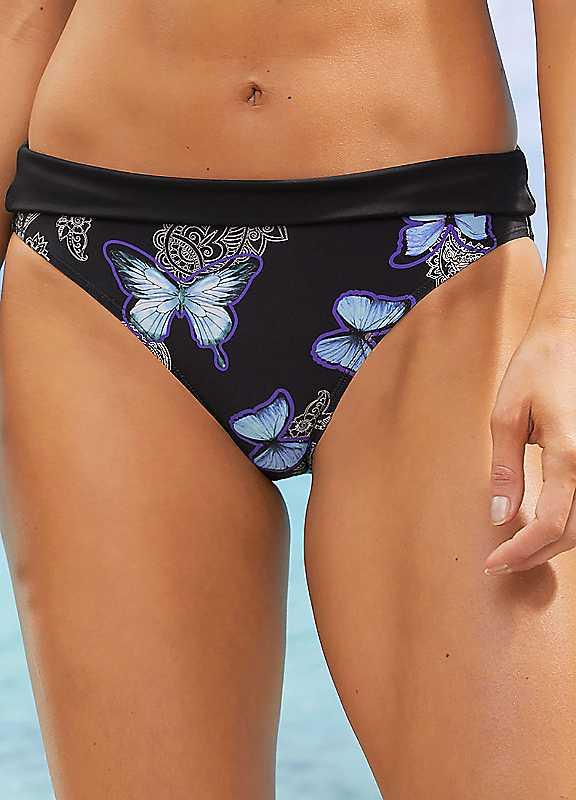 bonprix Bikini Bottoms - Black Print - Size 10 on Productcaster.