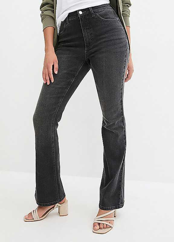 bonprix Bootcut Shaper Jeans - Grey Denim - Size 28/Regular on Productcaster.