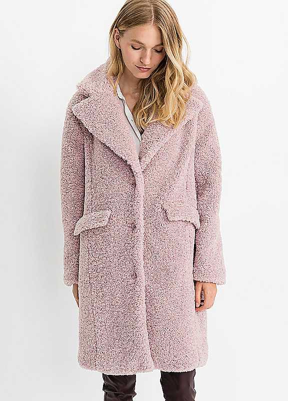 bonprix Boucle Coat - Pale Pink - Size 22 on Productcaster.