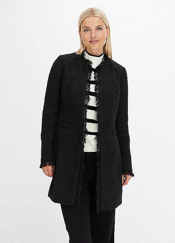 bonprix Boucle Long Blazer - Black - Size 14 on Productcaster.