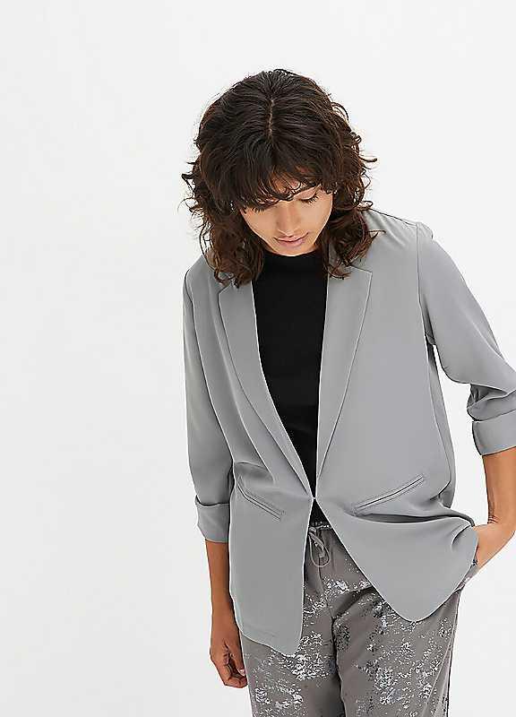 bonprix Boyfriend Blazer - Grey - Size 12 on Productcaster.