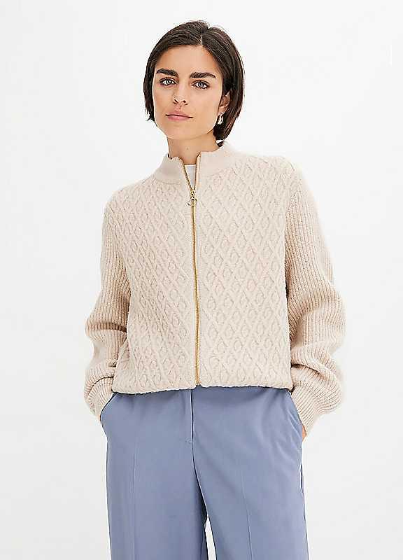 bonprix Cable Knit Cardigan - Beige Marl - Size 6/8 on Productcaster.