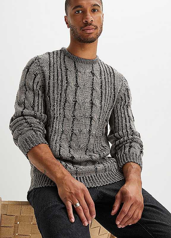 bonprix Cable Knit Jumper - Grey - Size 50/52 on Productcaster.