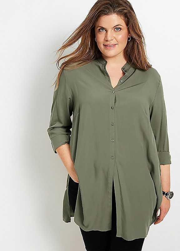 bonprix Casual Longline Blouse - Olive - Size 28 on Productcaster.