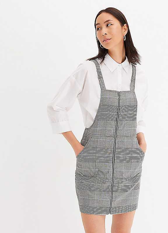 bonprix Checked Pinafore Dress - Grey - Size 12 on Productcaster.