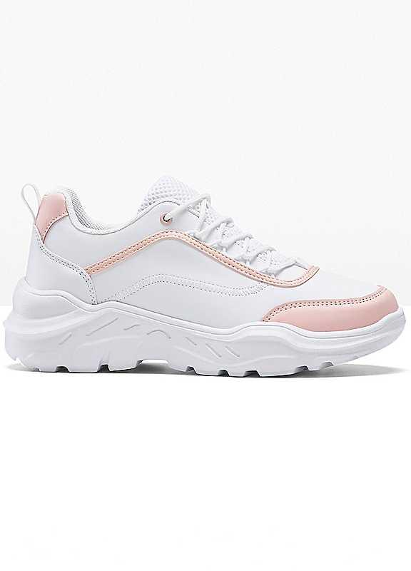 bonprix Chunky Sole Trainers - White/Pale Pink - Size 6.5 on Productcaster.