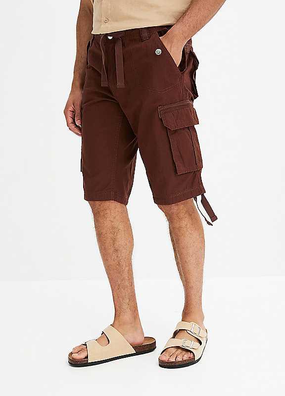 bonprix Cotton Shorts - Brown - Size 48R on Productcaster.