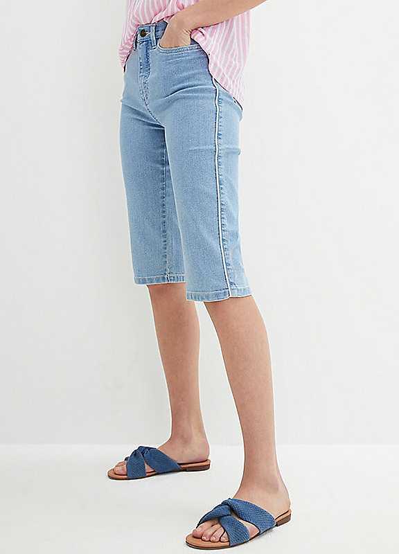 bonprix Denim Bermuda Shorts - Light Blue - Size 14 on Productcaster.