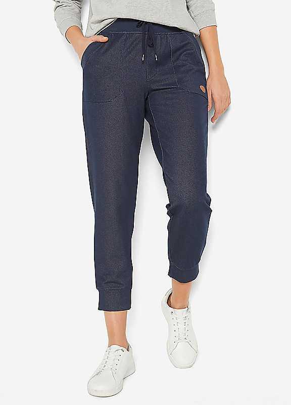 Plus Size bonprix Denim Look Capri Joggers - Size 6/8 on Productcaster.