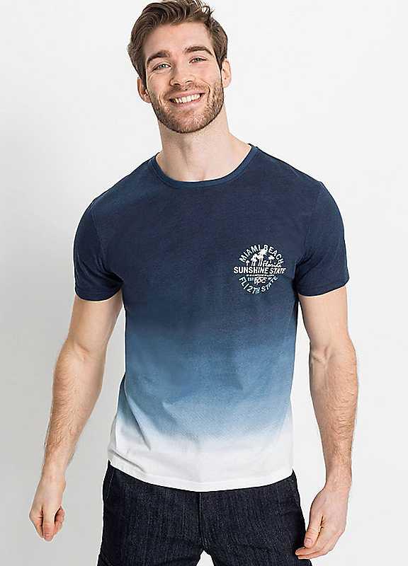 bonprix Dip-Dye T-Shirt - Dark Blue - Size 38/40 on Productcaster.