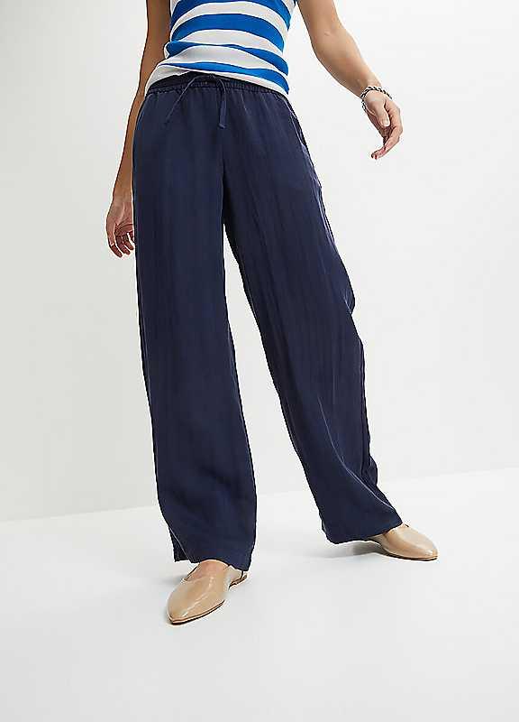 bonprix Drawstring Waist Trousers - Dark Blue - Size 12 on Productcaster.