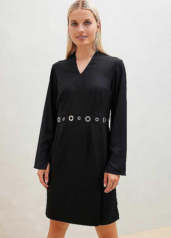 bonprix Eyelet Trim Dress - Black - Size 18 on Productcaster.