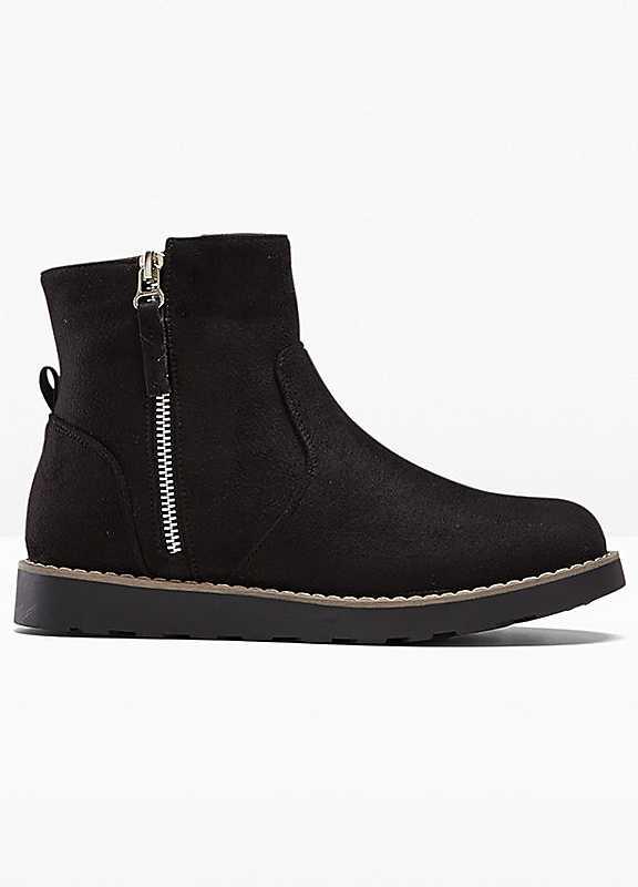 bonprix Faux Suede Ankle Boots - Black - Size 6 on Productcaster.