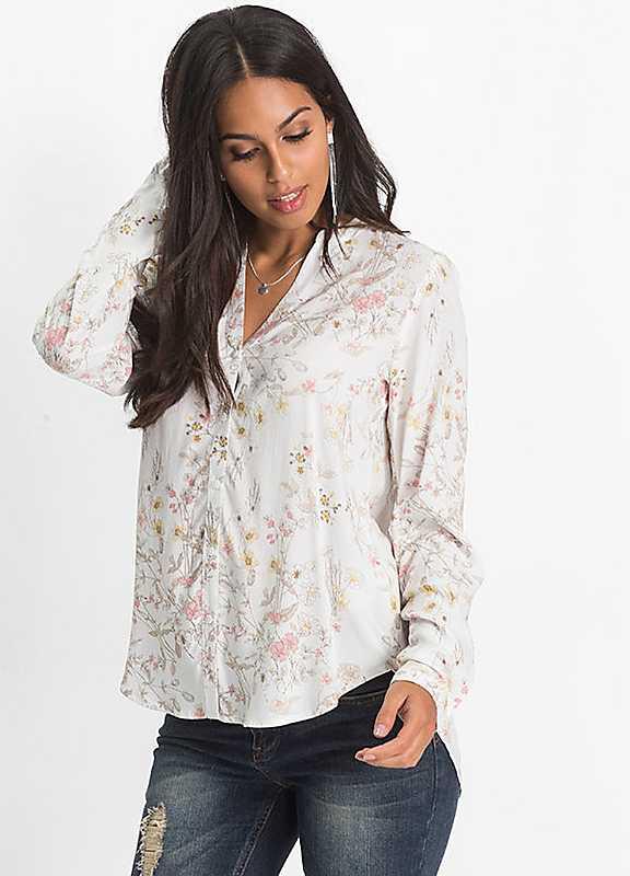 bonprix Floral Print Blouse - Ivory - Size 8 on Productcaster.